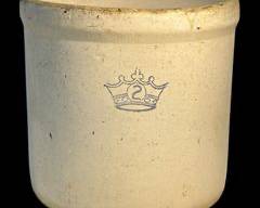 Antique Blue Crown 2 Gallon Stoneware Crock
