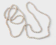 Fine Opera Length Genuine Pearl 60 Inch Necklace
