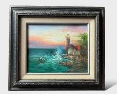 Stevens Signed Seaside Acrylic on Canvas Framed Painting
