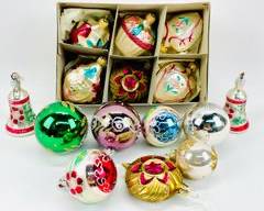 Vintage Assorted Figural Glass Ornaments
