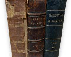 Collection of 1859-1881 Bound Harpers New Monthly Magazine Compilations; Volumes: 20, 61, And 62 Books
