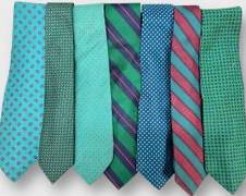 Vintage Lot of Green Ties Including Brands: Burt Pulitzer, Ray Jan Paris, Cravate Ben Silver, Britches of Georgetowne, and More
