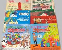 Lot of Ten Vintage Christmas Vinyl Record LPs Christmas with the Chipmunks 1&2, Elvis Christmas Album, Rudolph the Red Reindeer, Frosty, Perry Como, Sing Along with Santa, Your Favorite Christmas Carols
