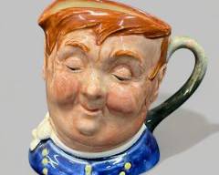 Vintage Royal Doulton Porcelain Miniature Character Jug Fat Boy 3.5 tall
