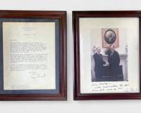 Signed US President George Bush Letter & Photograph Framed
