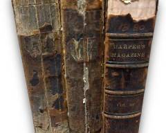 Collection of 1852-1879 Bound Harpers New Monthly Magazine Compilations; Volumes: V, XVI, And LX Books
