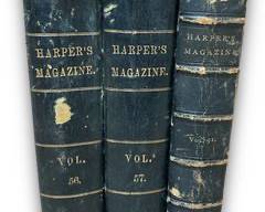 Collection of 1875-1878 Bound Harpers New Monthly Magazine Compilations; Books Volumes: 51, 56, And 57
