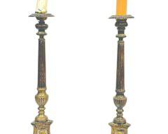 Antique Silver plated Electrified Candle Stick Lamps
