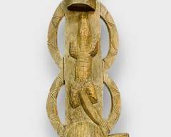 51" High Vintage Hand Carved Hard Wood African Statement Mask
