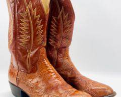 Vintage Panhandle Slim by Sanders Teju Lizard Cowboy Boots Leather Mens 12

