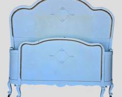Charming Antique Painted Wood Headboard and Footboard - Great Form to Paint!!! Curved
