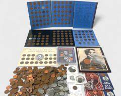 Huge Collection Of U.S. Steel, Wheat Indian Head Coin Pennies: Includes 2 Complete Coin Books
