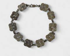 16 Grams Fine Sterling Silver Tribal Link 8 Inch Bracelet
