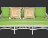 Vintage Painted Wicker Rattan Three seater Sofa
