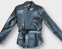 Vintage John Michael Belted Leather Jacket Size XS
