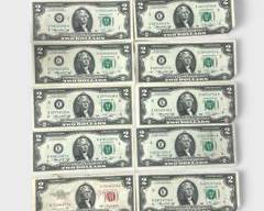 U.S. Banknote Paper Money: $1, $2, $5 Blue Seal, Red Seal, Green Seal
