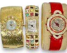 Vintage Gold Tone and Rhinestone Wristwatch Lot
