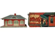Vintage Louis Marx Co. Tin Litho Train Toy Girard Whistling Train Station O-Gauge With Original Box!
