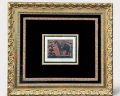 Pencil Signed Pablo Picasso Picador Linogravure Gilt Wood Frame
