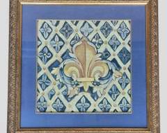 Vintage Arts & Crafts Style ornate Needlework Tapestry Gilt Wood Framed
