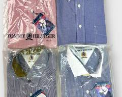 Vintage NWT Tommy Hilfiger Gingham and Striped Long Sleeve Button Downs Size 16.5 32-34 Men's
