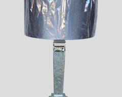 Mirrored Table Lamp with Shade Art Deco Hollywood Regency style
