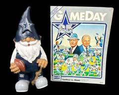 Dallas Cowboys Football Team Lawn Gnome and Vintage 1984 Dallas Cowboys Game ProgramLeague Baseball Legend Shoeless Joe Jackson ararityauctions.com sport
