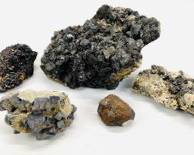 Sphalerite Specimen: A Cluster Of Resinous, Black Crystals Assorted Lot
