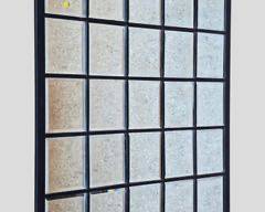 HOWARD ELLIOT COLLECTION Black Window Pane Mirror Beveled Glass
