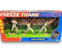 Vintage NIB 1998 Starting Lineup Freeze Frame Greg Maddux Major League Baseball Action Figures ararityauctions.com sport auction ending Dec. 15th
