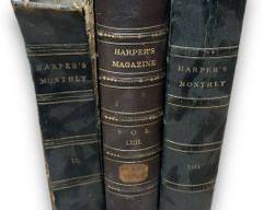 Collection of 1869-1881 Bound Harpers New Monthly Magazine Compilations; Volumes: XL, LXIII, And LIII

