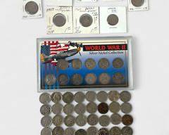 WWII Silver Nickel Collection, 1930s Buffalo Nickels Coin
