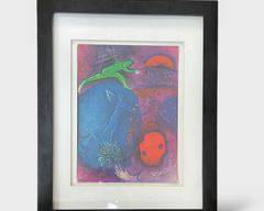 Pencil Signed Marc Chagall Daphnis & Chloe Original Color Lithograph Framed W/ Certificate
