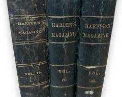 Collection of 1879-1887 Bound Harpers New Monthly Magazine Compilations; Books Volumes: 60, 63, And 70
