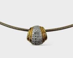 Fine Gilt Sterling Silver Gemstone Pendant On Italian Sterling Silver Omega Chain 18
