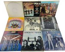 10 Vintage The Beatles Vinyl Records! 1973 Ringo Star Ringo, 1978 Wings London Town, 1951 Ringo Starr Goodnight Vienna, Revolver, Sgt. Peppers, Hey Jude, A2138382 White Album, MONO Something New and More!
