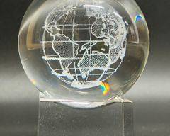 Crystal Art Glass Earth Globe ON Stand
