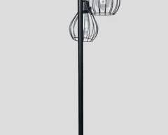 Modern Industrial Metal Floor Lamp with Cage Shades
