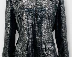 Alfred Dunner Snazzy Snake Print Zip-Up Jacket Size 12
