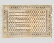 Vintage Large Persian Bokhara Hand Knotted Wool Area Rug
