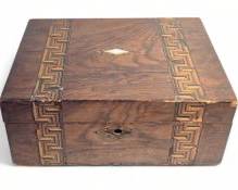 Fabulous Antique Wood Inlaid Cigar / Jewelry Box
