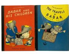 1961 The Travels of Babar and 1966 Babar And His Children By Jean De Brunhoff Published by Random House New York
