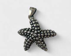 Fine Sterling Silver Starfish Ocean Inspired Statement Pendant
