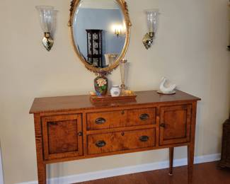 Country Hepplewhite Style Sideboard in Tiger Maple by D.R. Dimes