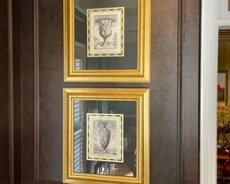 A lot of great framed pictures, architectural, historical themes