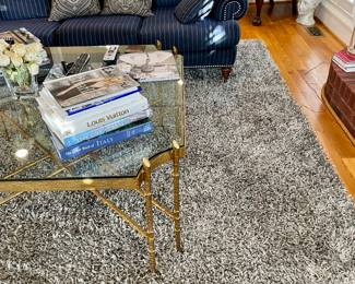 Beautiful glass and gilt iron coffee table