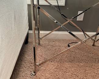 Ralph Lauren Chrome lion paw and black glass side tables, FANTASTIC