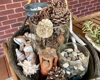 We have a wonderful collection of outdoor furniture, accessories, statues, pots, benches, a Weber grill with copper color steel case, two propane tower heaters and the list goes on and on.