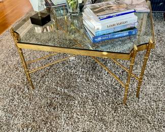 Beautiful glass and gilt iron coffee table