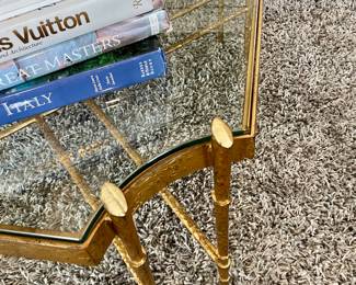 Beautiful glass and gilt iron coffee table
